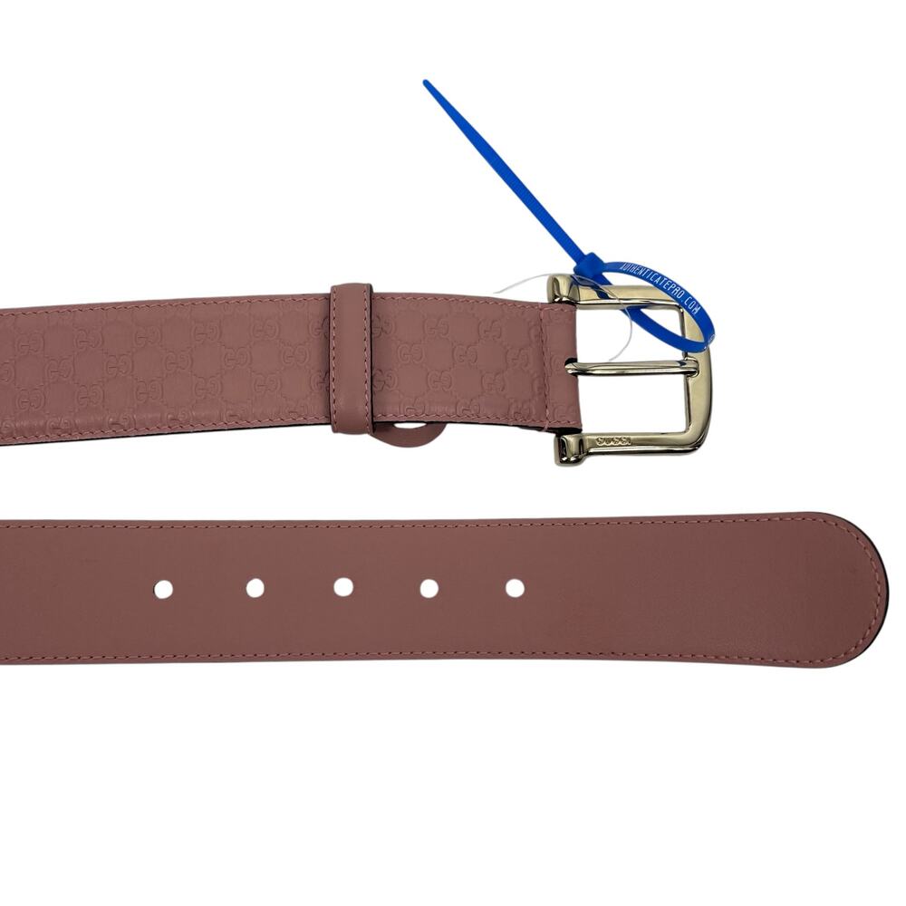 Gucci Microguccissima Monogram Wide Leather Belt Pink Size 85/34 - Picture 6 of 11